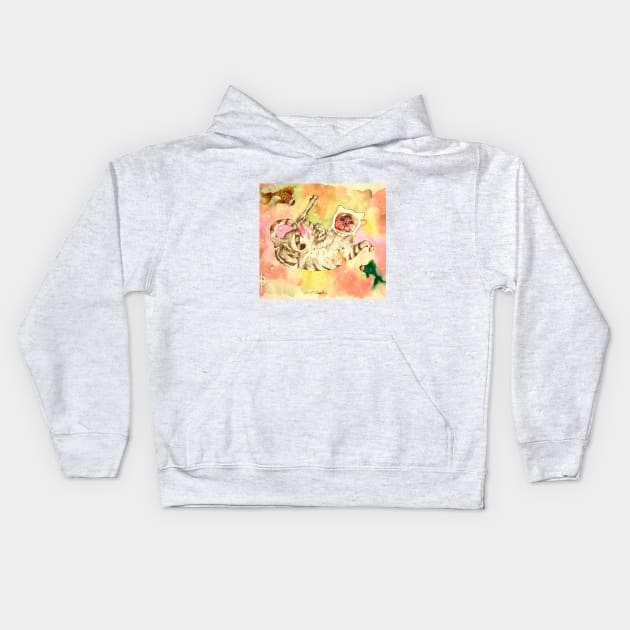 Cat in Space Kids Hoodie by Art of V. Cook